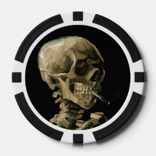 Jetons De Poker Vincent van Gogh - Crâne avec cigarette allumée