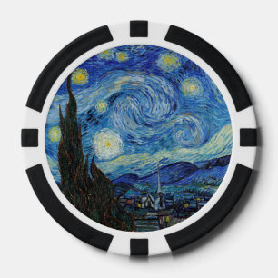 Jetons De Poker Vincent Van Gogh Starry Nuit Vintage Art