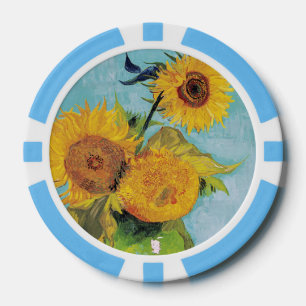 Jetons De Poker Vincent Van Gogh - Trois tournesols dans un vase