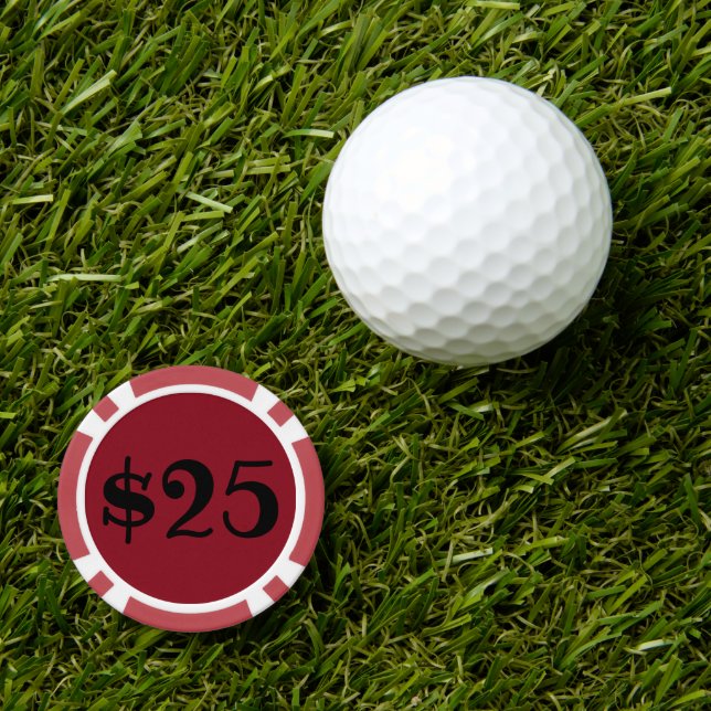 Jetons De Poker Vingt-cinq dollars (logo) (Marqueur de balle de golf)