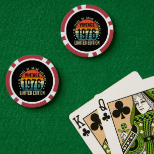 Jetons De Poker Vintage 1976 50e anniversaire Né en 1976