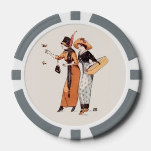 Jetons De Poker Vintage Dames Mode Terre Tonton Brown