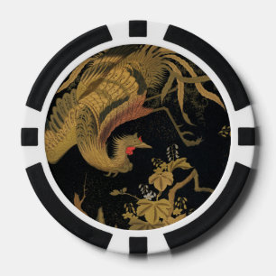 Jetons De Poker Vintage Phoenix Gold Black Bird japonais