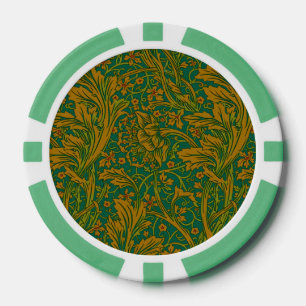 Jetons De Poker Vintage William Morris Arcadia pleine répétition t