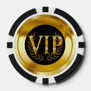 Jetons De Poker VIP Laurel Wreath Las Vegas or noir