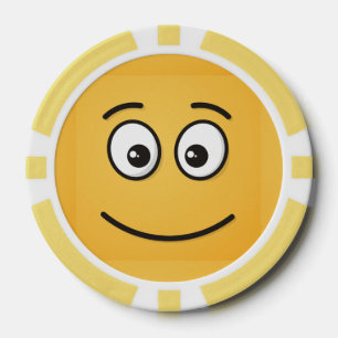 Jetons De Poker Visage Souriant aux Yeux Ouverts