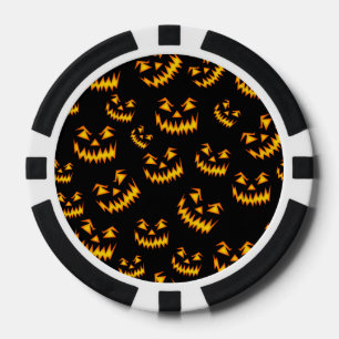 Jetons De Poker Visages d'Halloween effrayants