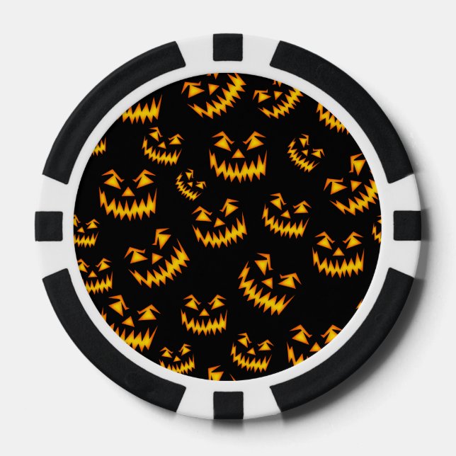Jetons De Poker Visages d'Halloween effrayants (Recto)
