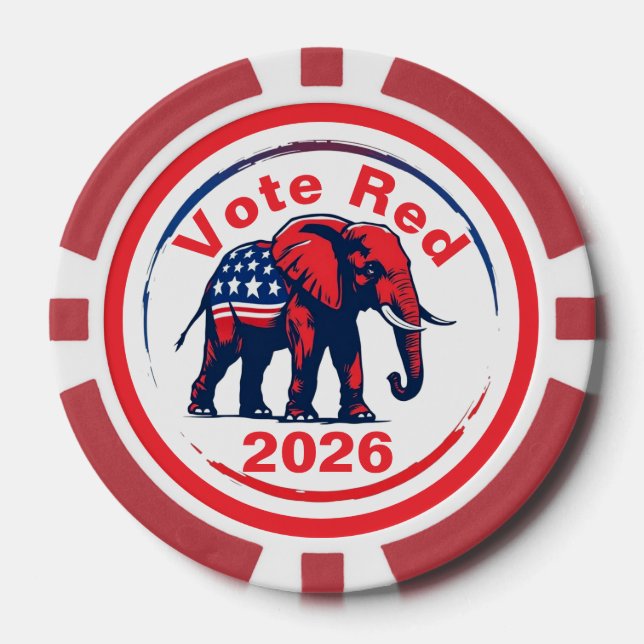 Jetons De Poker Vote Red 2026 (Recto)