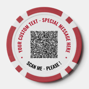 Jetons De Poker Votre code QR Chips de poker texte personnalisés C