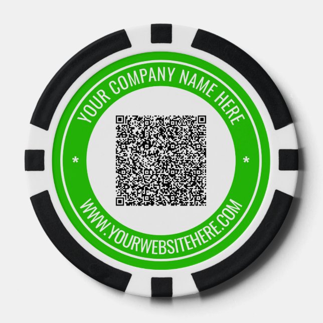 Jetons De Poker Votre code QR Chips de poker texte personnalisés C (Recto)