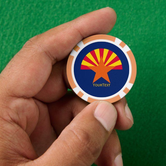 Jetons De Poker Votre texte personnalisé Arizona State Flag sur un (main)