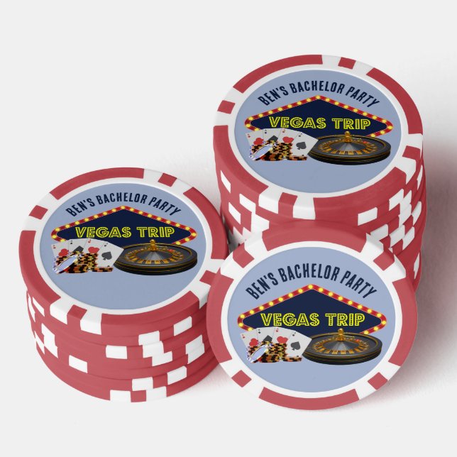 Jetons De Poker Voyage de Bachelor Party personnalisable Casino de (Empiler)