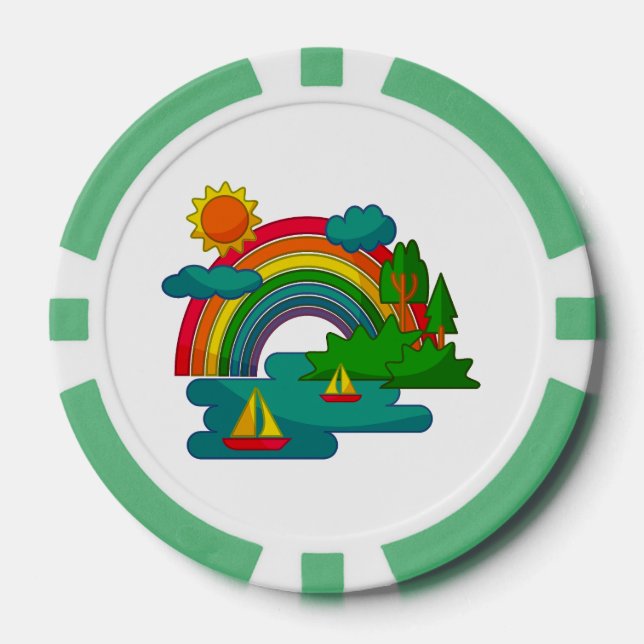 Jetons De Poker Voyage en bateau sous les nuages du soleil et l'ar (Recto)