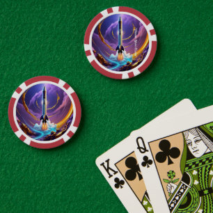 Jetons De Poker "Voyage spatial visionnaire"