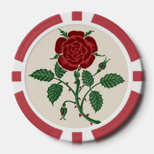 Jetons De Poker Walter Crane Motif Vintage Rose Rouge Saxonne