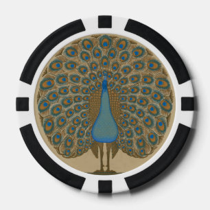 Jetons De Poker Walter Crane Vintage Or Peacock Art