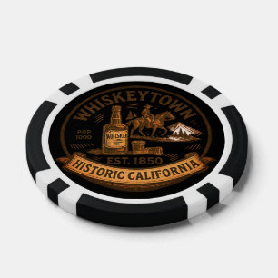 Jetons De Poker Whiskeytown - Emblem Vintage historique de Califor