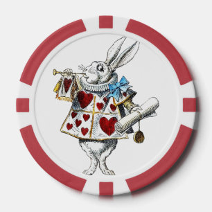 Jetons De Poker White Rabbit Alice Wonderland Hearts