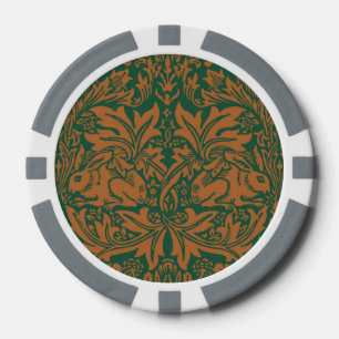 Jetons De Poker William Morris 1881 Oiseaux, Motif floral lapin