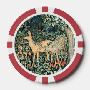 Jetons De Poker William Morris Art Floral Vintage Cerf de la forêt