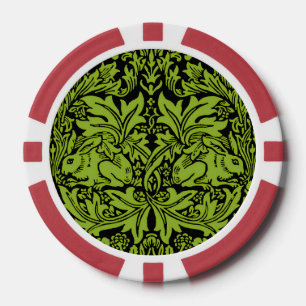 Jetons De Poker William Morris Frère Lapin Vert Sauge Noir