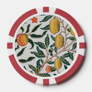 Jetons De Poker William Morris Fruit Vintage Grenade Blanc