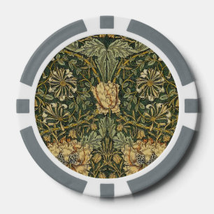Jetons De Poker William Morris Honeysuckle Vert Floral