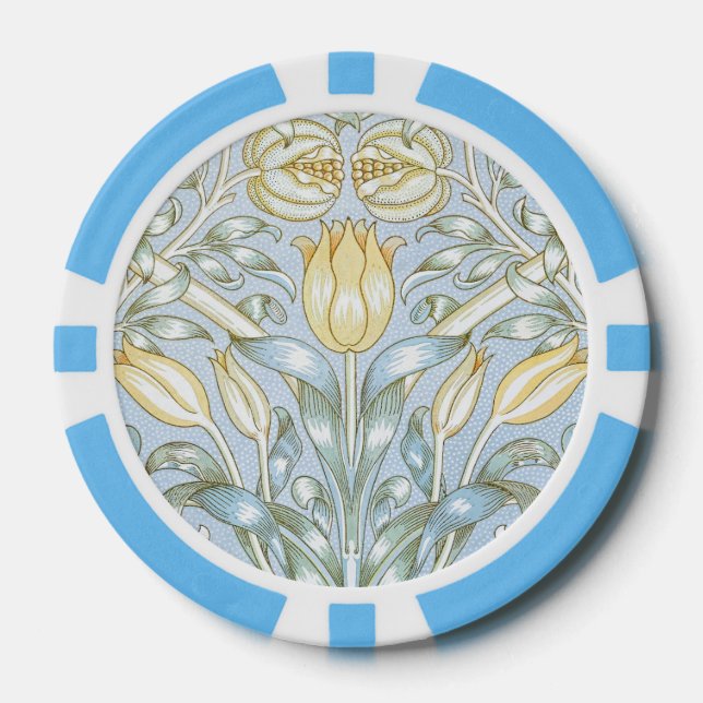 Jetons De Poker William Morris Lily et Motif de grenade (Recto)