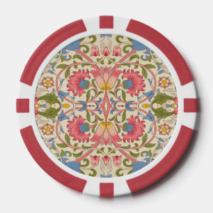 Jetons De Poker William Morris Lodden Motif Floral Pastel