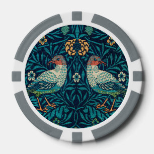 Jetons De Poker William Morris - Motif d'oiseaux et de fleurs
