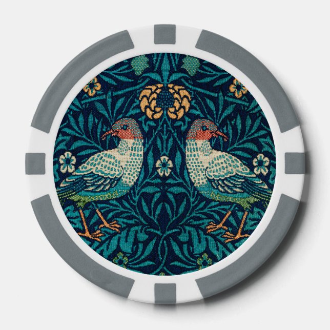 Jetons De Poker William Morris - Oiseaux et motifs floraux (Recto)
