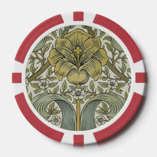 Jetons De Poker William Morris Printemps Fourré Jaune Art Floral