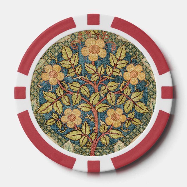 Jetons De Poker William Morris Rose Wreath Cushion Couverture clas (Recto)
