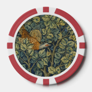 Jetons De Poker William Morris Vintage Faisan Écureuil Fleur