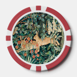 Jetons De Poker William Morris Vintage Lapin Jardin Floral Art