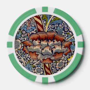 Jetons De Poker William Morris Wandle Bleu Nuit Floral Art