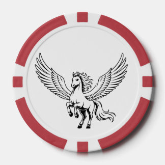 Jetons De Poker winged pegasus horse poker chip emblem 