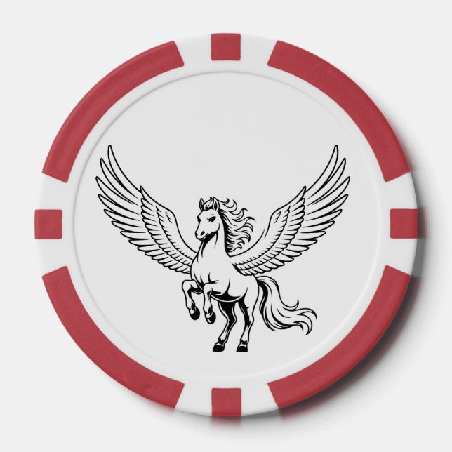 Jetons De Poker winged pegasus horse poker chip emblem  (Recto)