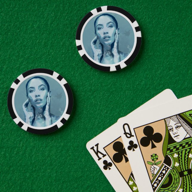 Jetons De Poker "Woman in Blue" (Table de poker (double))