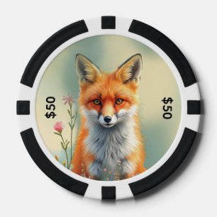 Jetons De Poker Yeux saisissants d'un renard roux rusé  