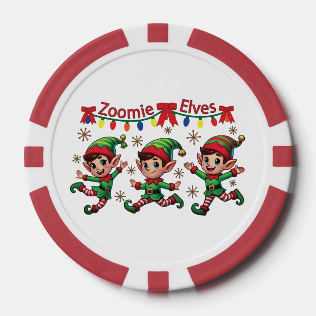 Jetons De Poker Zoomie Elves Noël (Recto)
