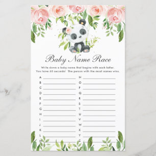 Jeu ABC de nom de bébé en fleurs roses pour ours e