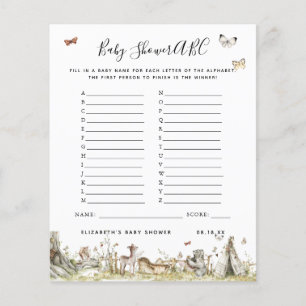 Jeu ABC Jeu de Baby shower floral