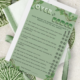 Jeu amusant de baby shower « Au-dessus ou en desso