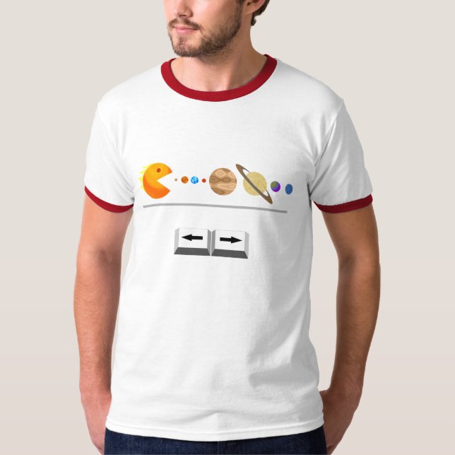 Jeu avec le T-shirt drôle de planètes (Devant)
