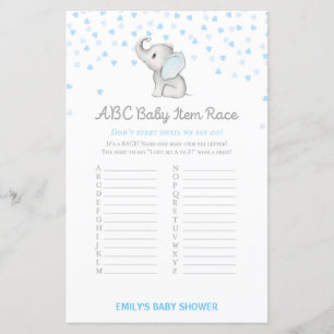 Jeu Baby shower bleu éléphant garçon IMPRIMÉ