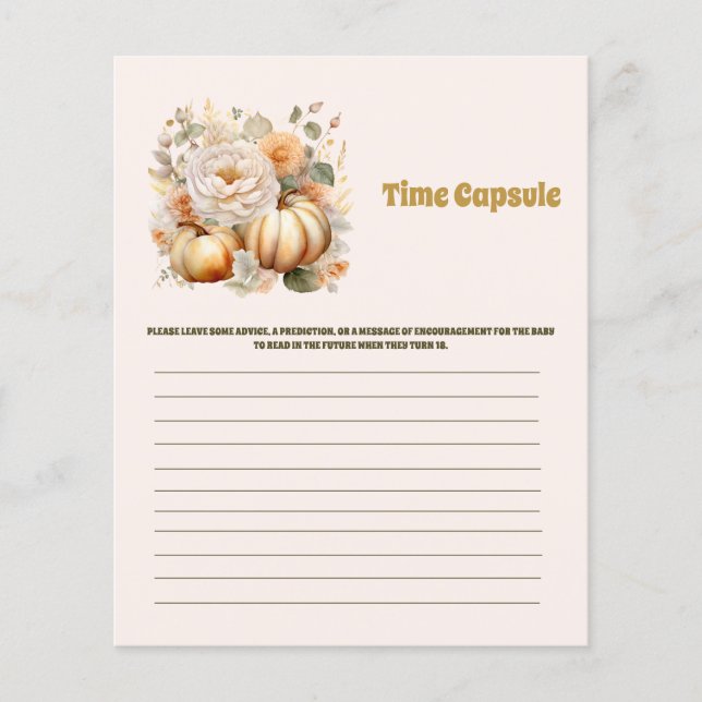 Jeu baby shower de capsule temporelle (Devant)