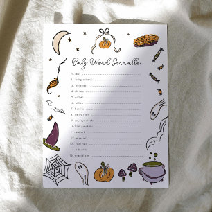 Jeu Baby shower Halloween Word Scramble