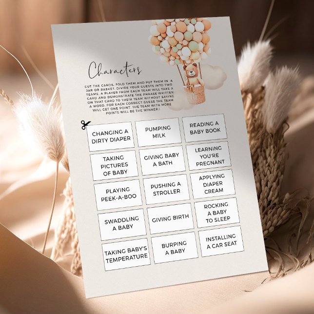 Jeu Baby shower ours - Caractères (Créateur téléchargé)